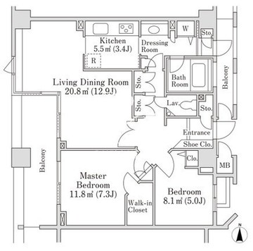 ラ・トゥール芝公園アネックス 505 間取り図