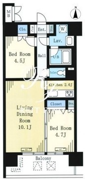 ドゥーエ蔵前 206 間取り図