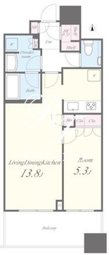 パークタワー勝どき S-428 間取り図