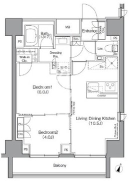 ミレーネ品川荏原 1301 間取り図