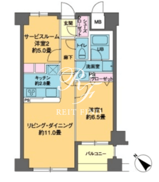 カスタリア茅場町 1103 間取り図