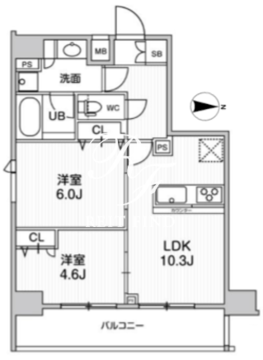 ジェノヴィア三ノ輪2スカイガーデン 1201 間取り図