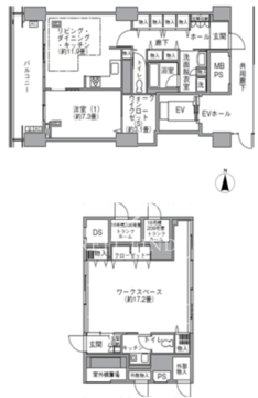 東雲キャナルコートCODAN 16-208 間取り図