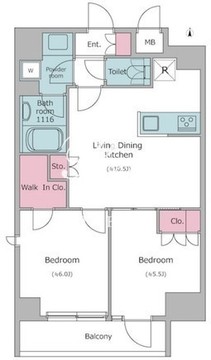 ドゥーエ日暮里 603 間取り図