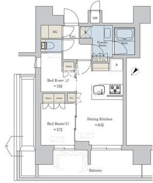 ブリリアイスト大井町 1301 間取り図