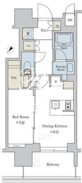 ブリリアイスト大井町 1302 間取り図