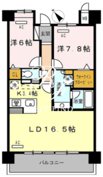 ロイヤルパークス豊洲 802 間取り図