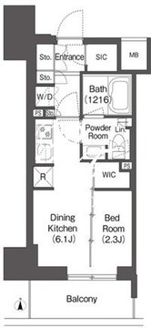 コンフォリア東新宿 409 間取り図