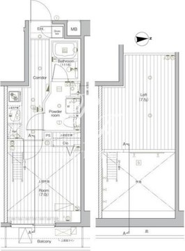 プレミアムキューブG北新宿DEUX 506 間取り図
