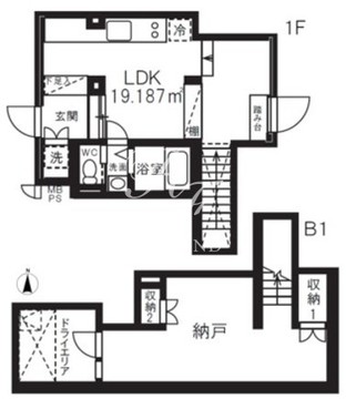 ミオテゾーロ哲学堂カーザ 101 間取り図