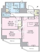 クレストコート蔵前レジデンス 1203 間取り図