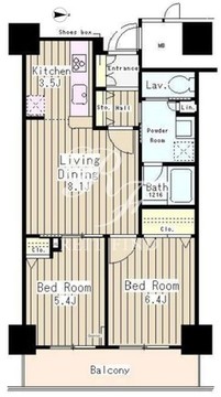 イーストコア曳舟一番館 802 間取り図