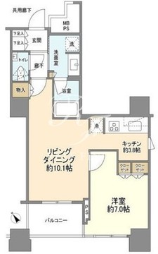 ル・サンク大崎ウィズタワー 1104 間取り図
