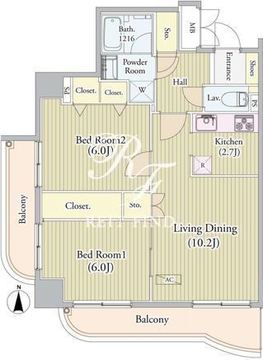 センテニアルタワー 1202 間取り図