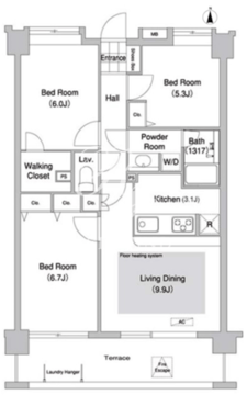 コンフォリア下落合 507 間取り図