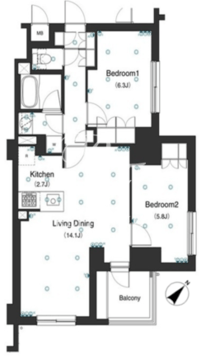 アパートメンツ不動前 306 間取り図