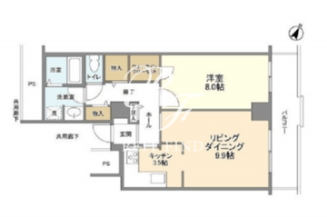 トルナーレ日本橋浜町 1704 間取り図