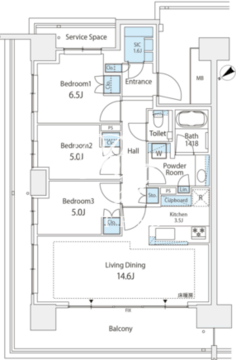 晴海フラッグ PARK-C-909 間取り図