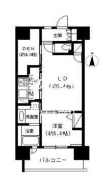 パークキューブ東品川 614 間取り図