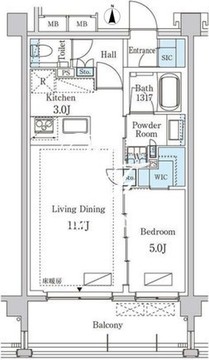 グランドゥールプレミアム代々木大山 302 間取り図