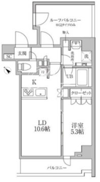 レジディア文京本郷3 702 間取り図