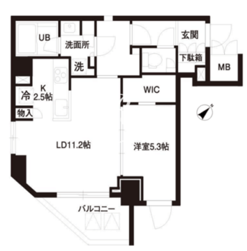 レジディア白金高輪 801 間取り図