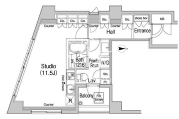 コンフォリア上野広小路 1201 間取り図