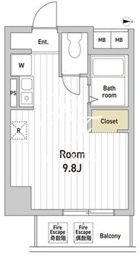 エスモア銀座イースト 902 間取り図