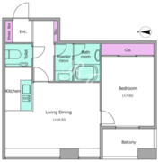 レジディアタワー麻布十番 1005 間取り図