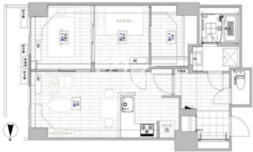 シティコート目黒 2-508 間取り図