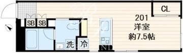 フレア世田谷3 201 間取り図