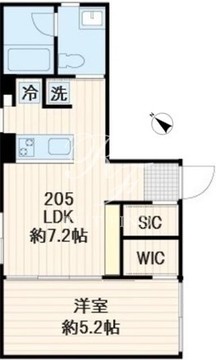 フレア世田谷3 205 間取り図