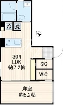 フレア世田谷3 304 間取り図