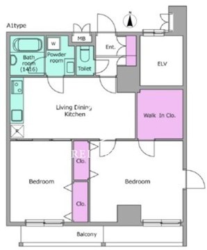 パークフラッツ西早稲田 1005 間取り図