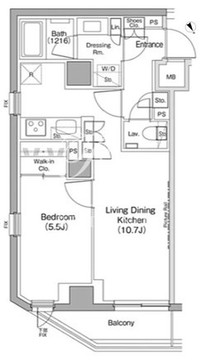 ザ・パークハビオ新高円寺 209 間取り図