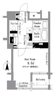 パークアクシス新御徒町 502 間取り図