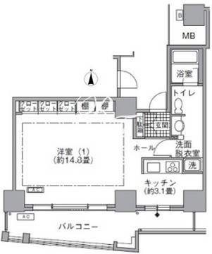 アクティ汐留 509 間取り図