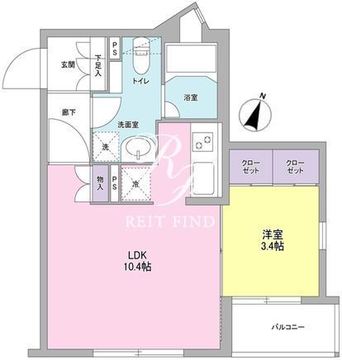 コンフォリア麻布台 104 間取り図