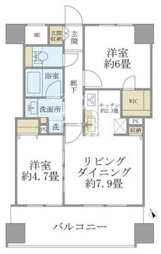 エミリブ東長崎 402 間取り図