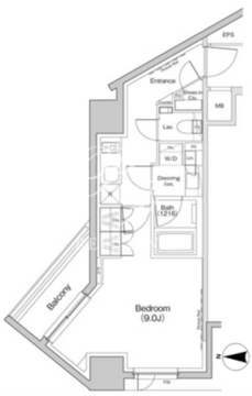 ザ・パークハビオ荏原中延プレイス 1403 間取り図