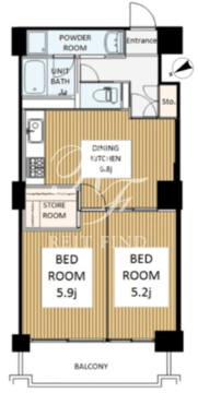 六本木ビュータワー 1810 間取り図