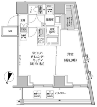 パークハビオ渋谷本町レジデンス 714 間取り図