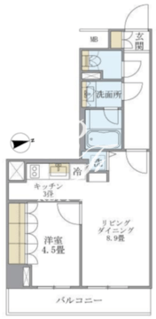 ブリリアイスト北沢 403 間取り図