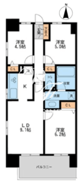 レジディア南千住 201 間取り図