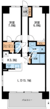 レジディア南千住 1007 間取り図