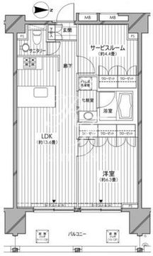 カスタリア麻布十番七面坂 1103 間取り図