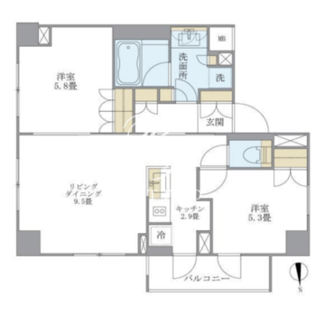 アパートメンツ白金三光坂 206 間取り図