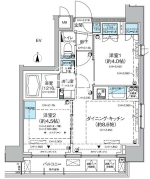 レジディア蒲田5 1110 間取り図