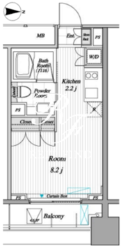 レジディア錦糸町2 306 間取り図
