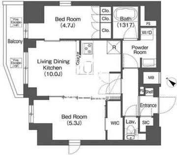 コンフォリア東大井2 1502 間取り図